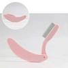 Eyelash Brush Foldable Portable Lightweight Multifunctional Safe Separate Eyelashes Curved Plastic Handle Stainless Steel Teeth Eyebrow Steel Comb