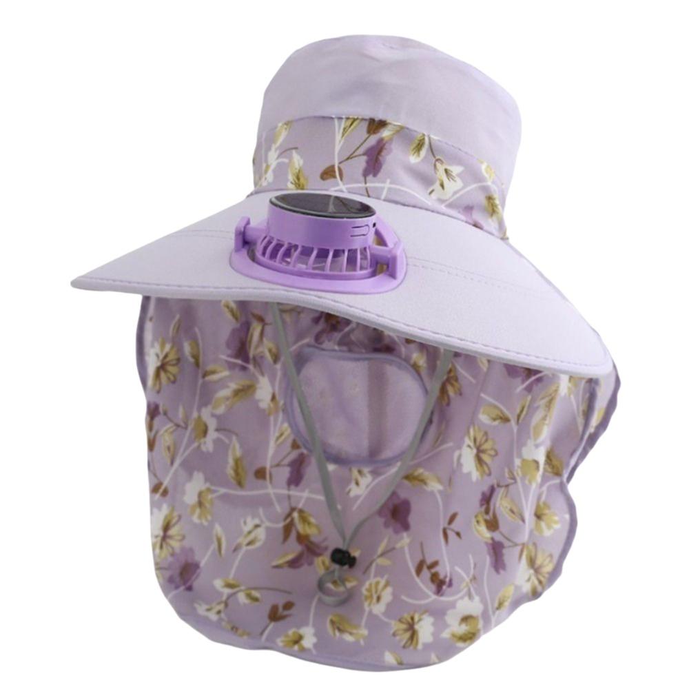 USB Charging Sun Cap Breathable Fisherman Hat Door Fan Solar Fan Cap  Cycling