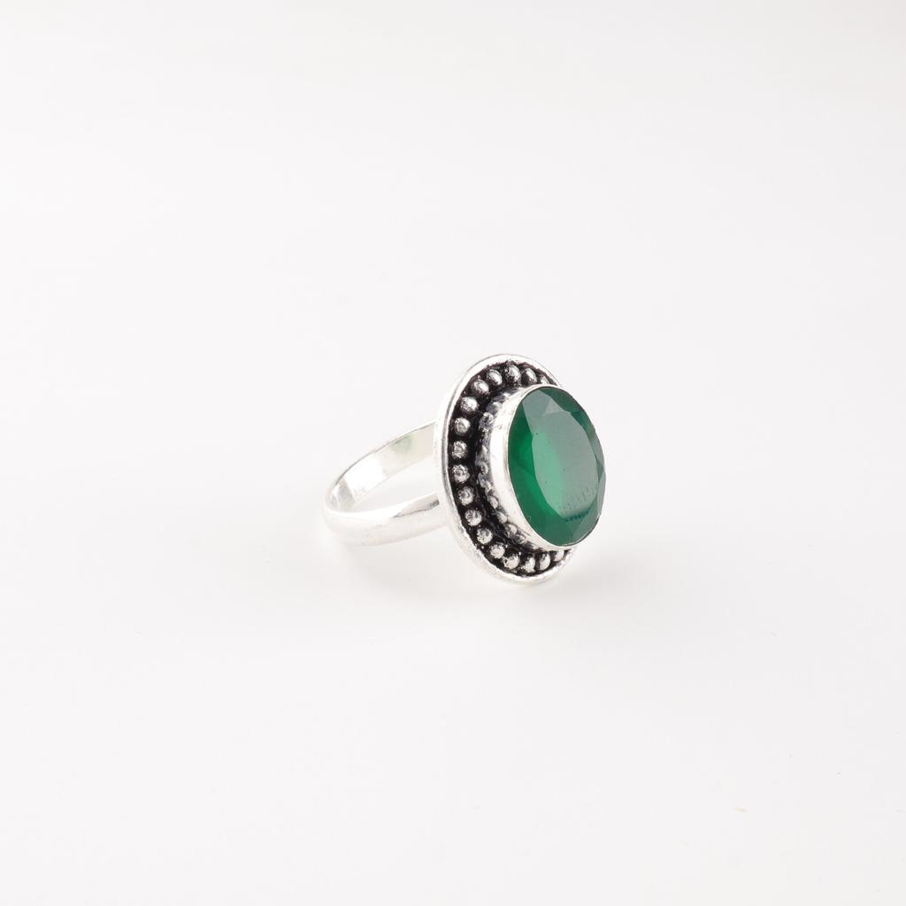 Green Onyx Gemstone 925 Sterling Silver Jewelry Handmade Ring For Christmas Gift RR-62-19