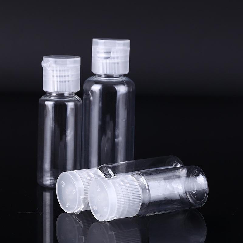 Прозрачная пластиковая бутылка из ПЭТ с откидной крышкой-бабочкой - доступна в объемах 30 мл, 50 мл, 100 мл для косметики и лосьонов