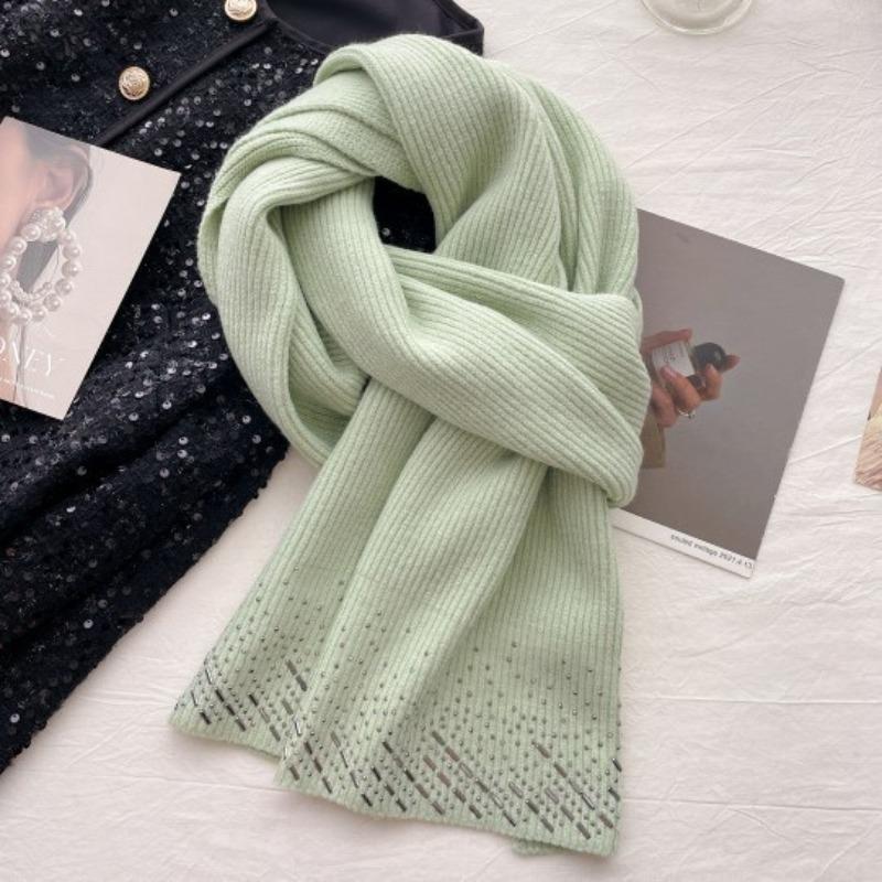 New Wool Knitted Scarf for Women In Winter Korean Style Fashionable and Versatile Warm Student Scarf Soft and Skin Friendly