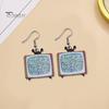 1 пара креативных красочных телевизионных висячих сережек в стиле ретро, ​​эффектные уникальные серьги-капли для ТВ, ювелирные аксессуары, подарок