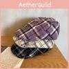 Pattern Checkered Fashion Women Casual Duckbill Cap For Summer And Autumn