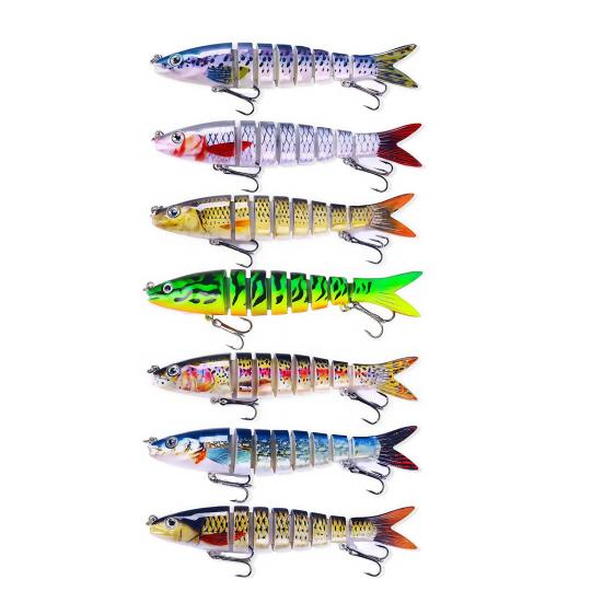 Составная искусственная приманка для рыбалки с 3D глазами, реалистично выглядящая, яркой расцветки, имитация, твердая приманка с тройными крючками