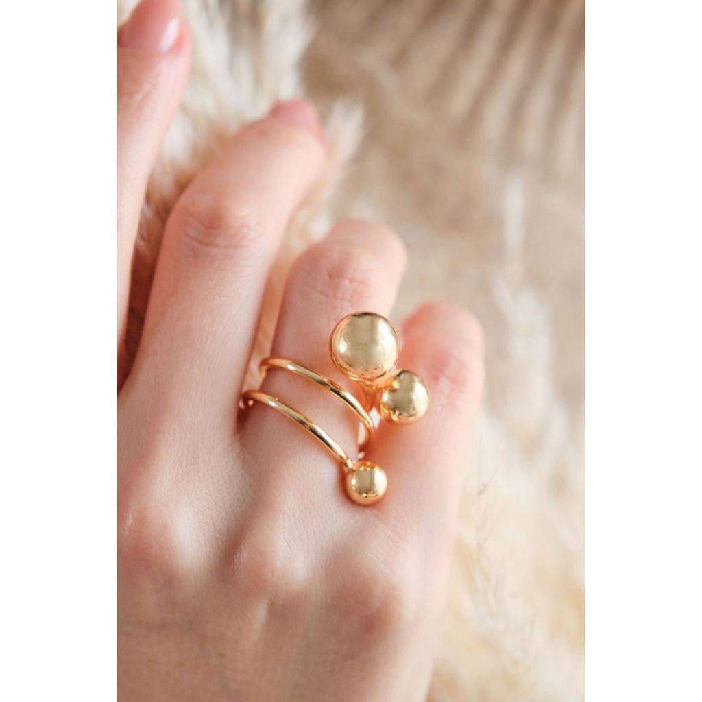 Комплект золотых колец с пузырьками