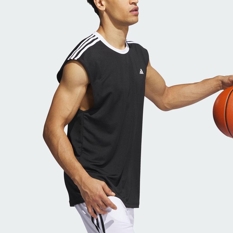 Adidas All World Tank Three-Stripe Basketball Vest Men Tops Black IL2294