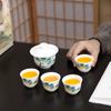 Dehua Ceramic Kung Fu Tea Set High White Porcelain Cover Bowl Teacup Small Set Business Gifts Business Gifts