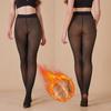 Wearing Nylon Warm Autumn and Winter Breathable Oversized Leggings with Fleece Women's Black Pantyhose