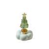 Rotating Display Base Christmas Tree Figurine Ceramic Base Glass Tree Sculpture  Christmas Decor