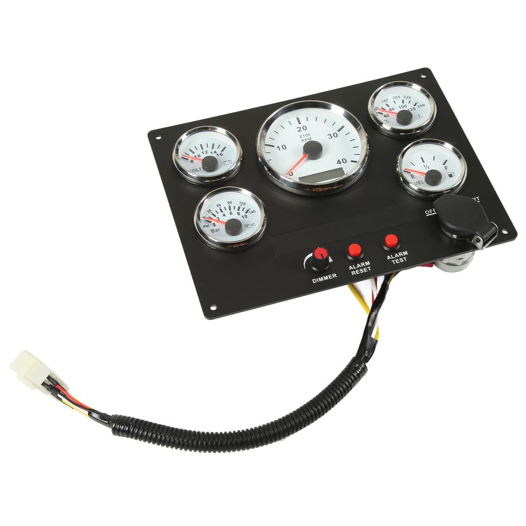 Панель приборов лодки Тахометр 4000 об/мин Уровень топлива Температура воды Датчик давления масла Вольтметр Набор из 5 приборов для приборной панели