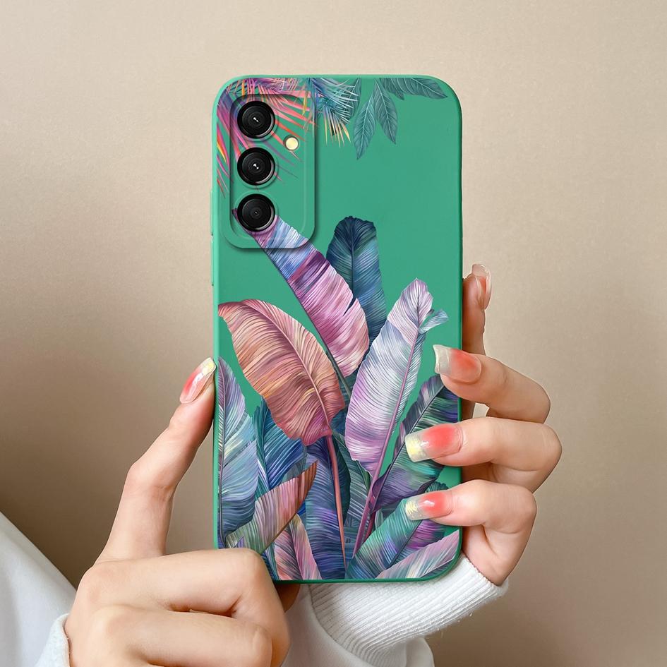 Cover Case For Samsung Galaxy S24 FE A16 A06 M35 S 24fe Shell Luxury Fashion Leopard Print Butterfly Matte Silicone Screen Protector Bumper Phone Bags