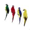 4x Украшение в виде попугая макао Искусственное оперенное животное Модель Статуэтки Скульптура для газона Украшение для дерева