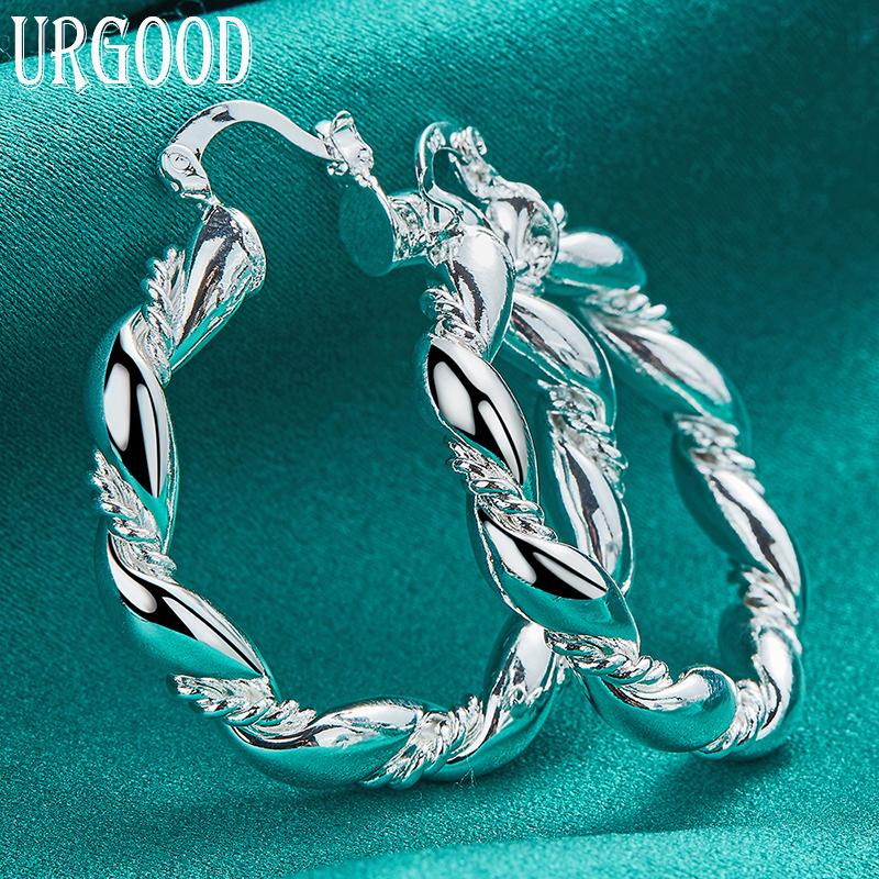 Серьги в форме жареного теста из стерлингового серебра 925 пробы, модные украшения