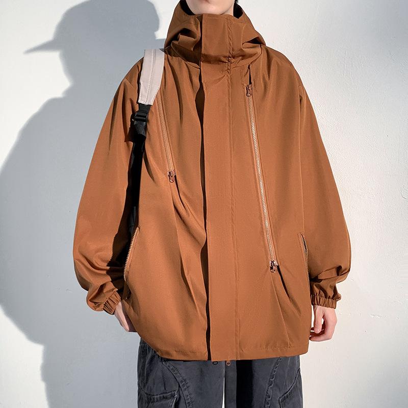 Jacket Men's Spring and Autumn New Hong Kong Style Large Size Hooded Jacket Long-sleeved Casual Loose Versatile Top
