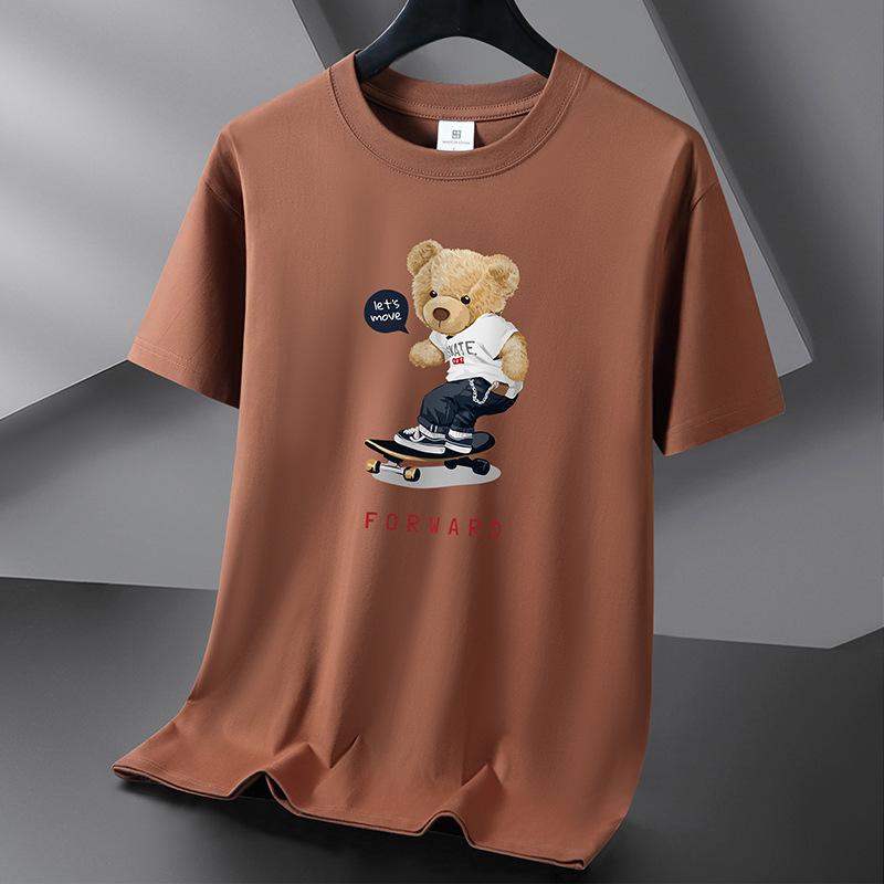 QICED Футболка с короткими рукавами из хлопка Tide Casual Cotton Мужская летняя рубашка с круглым вырезом