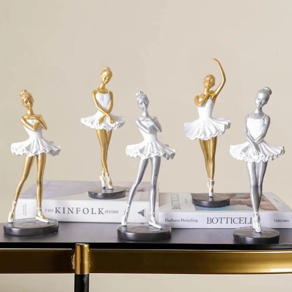 Painted Ballet Girl Ornaments Resin Crafts Abstract Art Sculpture Living Room