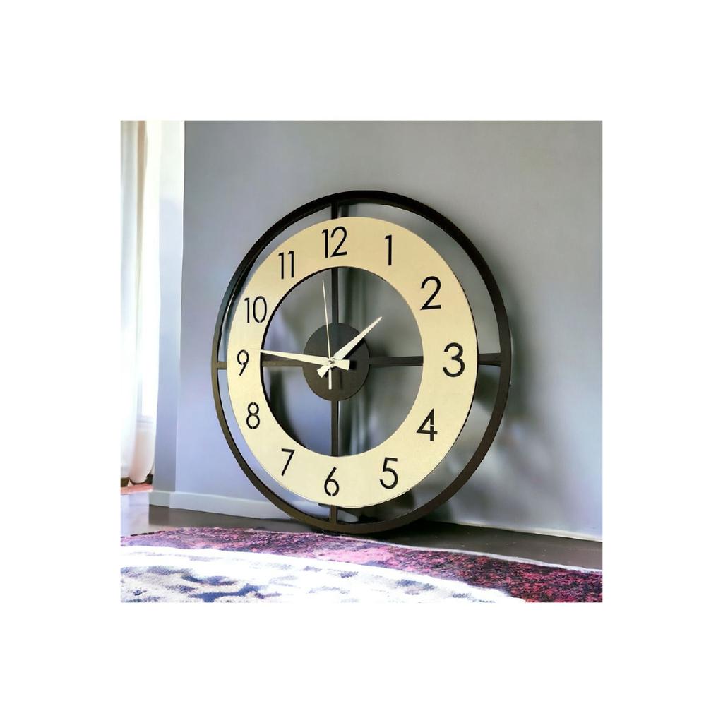 Деревянные настенные часы из черного ореха с цветным узором, подарочные, бесшумные, 50 см