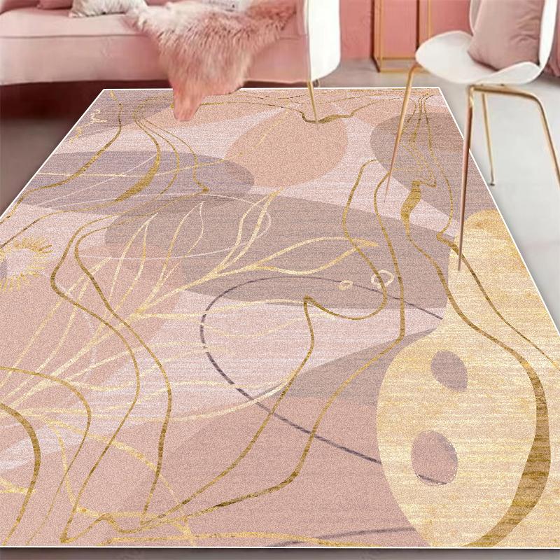 Simple Geometry Decoration Rugs Living Room Pink Large Carpets Home Sofa Light Luxury Foot Mat Bedroom Cloakroom Soft Carpet