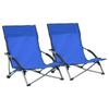 Day and Night - Day and Night Folding Beach Chairs 2 Units Blue Fabric
