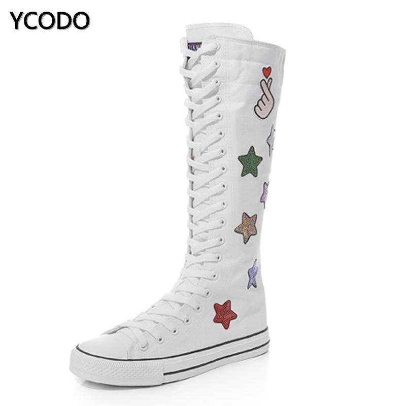 Весенне-осенние женские ботинки, парусиновые сапоги до середины икры, повседневная обувь с высоким берцем, длинные сапоги, удобные ботинки на плоской подошве со шнуровкой, размер 34-43