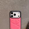 For iPhone 17 Pro Case Triangle Quilted Down Jacket Design PU Leather TPU Phone Cover