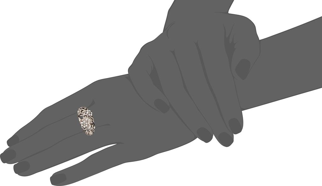 Кольцо Rokuzan с жемчугом и марказитами, мотив цветка, японский размер 15, 204R0584#15,