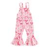 Toddler Girls Romper Jumpsuit Bowknot Print Sleeveless Overalls Kids Valentine's Day Clothes