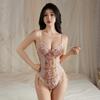 Сексуальное нижнее белье кружевная вышивка полые пижамы сексуальные подтяжки цельный комплект талии прозрачный соблазнительный сетчатый комплект