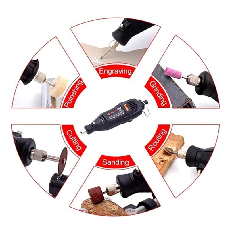 Электрическая мини-дрель, роторная шлифовальная машина, полировка сверла своими руками с 6/130 шт. аксессуарами