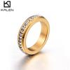 18K Gold-Plated Diamond Ring, Titanium Steel, Korean Style
