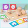 Wooden Expression Emotional Matching Ball Learning Toy Children Play Interactive