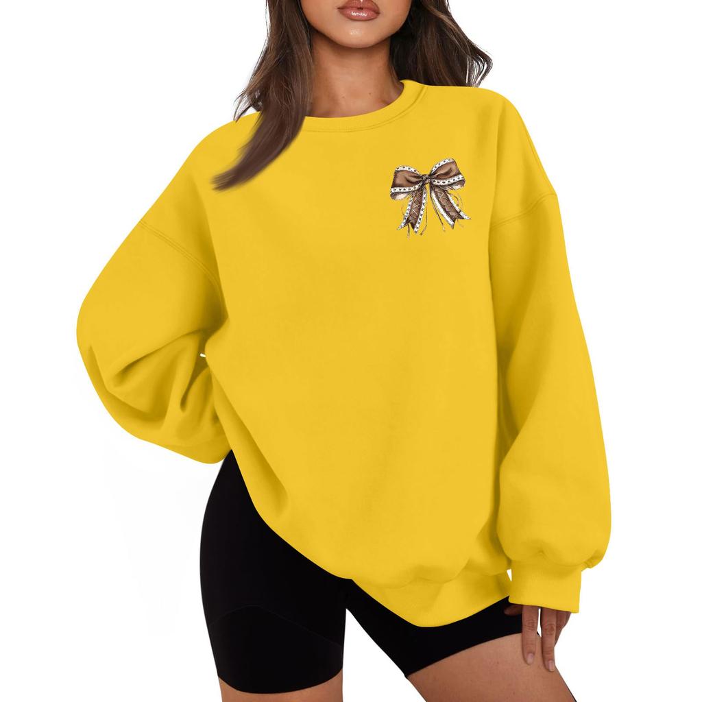 Женская повседневная мода с длинным рукавом и принтом, с круглым вырезом, свободная толстовка