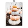 Autumn Pumpkin Village Leafs Road Abstract Line Wall Art Canvas Painting Nordic Posters And Prints Wall Pictures For Living Room