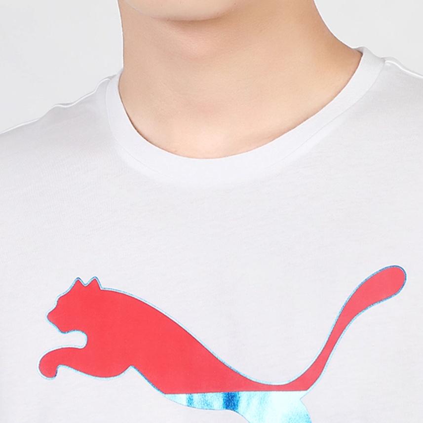 PUMA Logo 3M Short Sleeve TEE White/Red Men's 530003-57