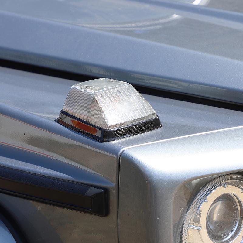 Для Mercedes-benz G Class W463 2004-2018 Настоящее углеволокно Автомобильный капот Указатель поворота Декоративная рамка Накладка Наклейка Автоаксессуары