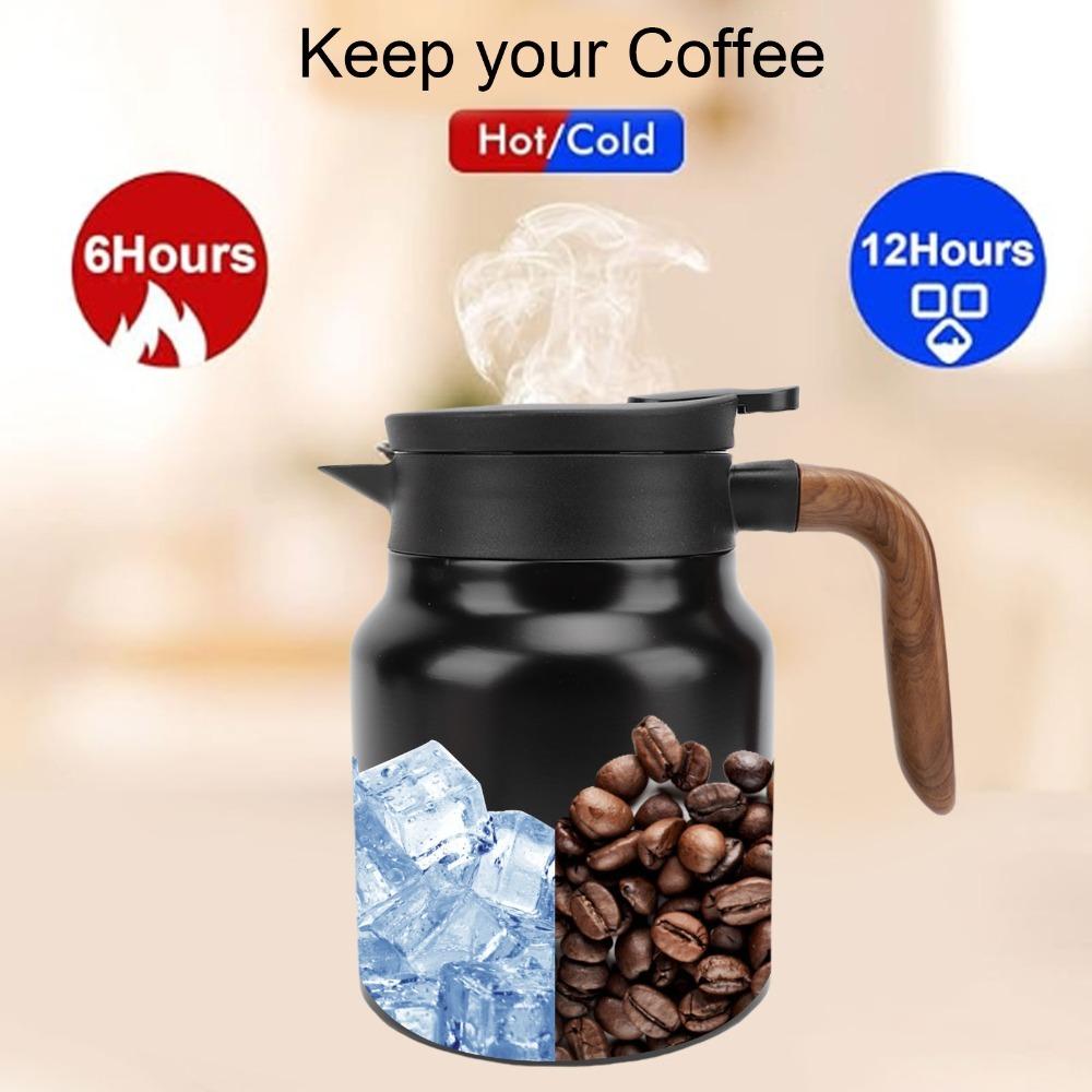 Stainless Steel Vacuum Insulated Tea Pot 1000ml Capacity Thermal Beverage Pitcher Office Use
