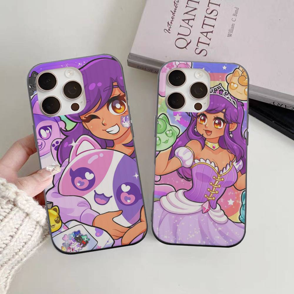 Милый забавный чехол для телефона Aphmau для iPhone 16 15 17 Pro 11 12 13 14 Pro Max Plus Мягкий силиконовый чехол-оболочка с волнистой текстурой