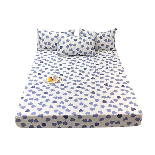 Хлопковая простыня с принтом, наматрасник с резинкой, простыня, двойная простыня королевского размера, без наволочки