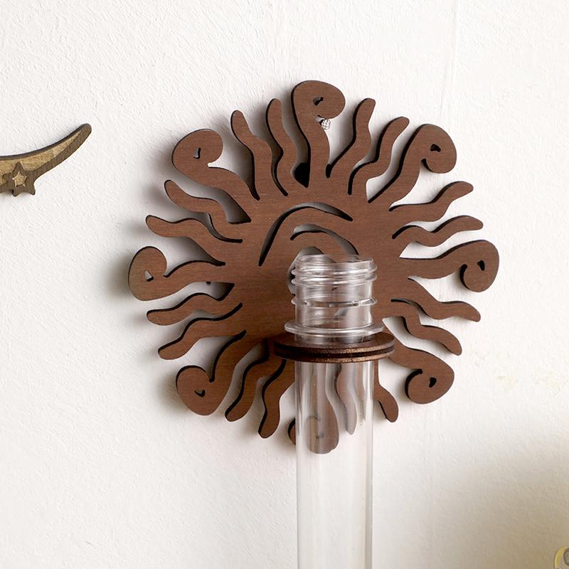 1Pc Wooden Wall Hanging INS Hydroponic Vase Farmhouse Decoration Hollow Wooden Frame Simplicity Home Furnishing Wall Decoration