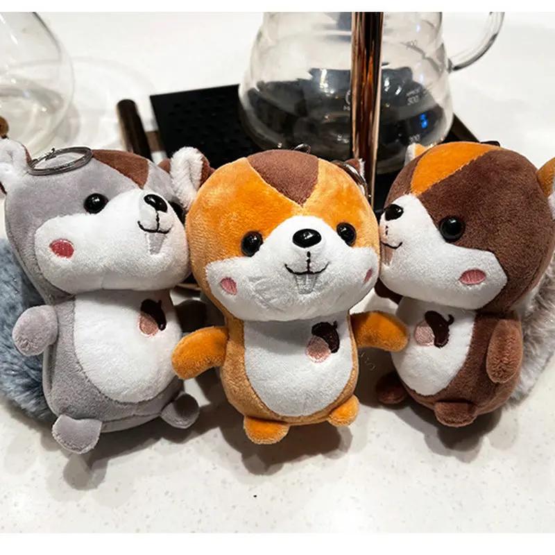 Squirrel Plush Toys Multicolor Simulation Animal Dolls Stuffed Soft Key/Bag Pendant Home Decorative for Children Girls