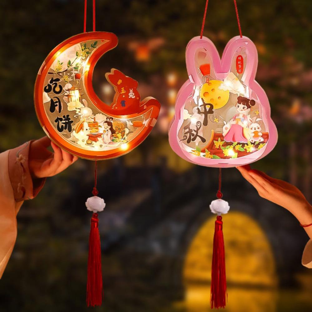 Luminous Transparent Rabbit Lantern Cartoon Lantern DIY Material Package  Mid-Autumn Festival