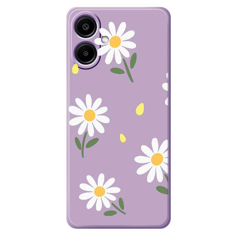 For Samsung Galaxy A07 4G Case Daisy Pattern Printing Straight Edge TPU Phone Back Cover