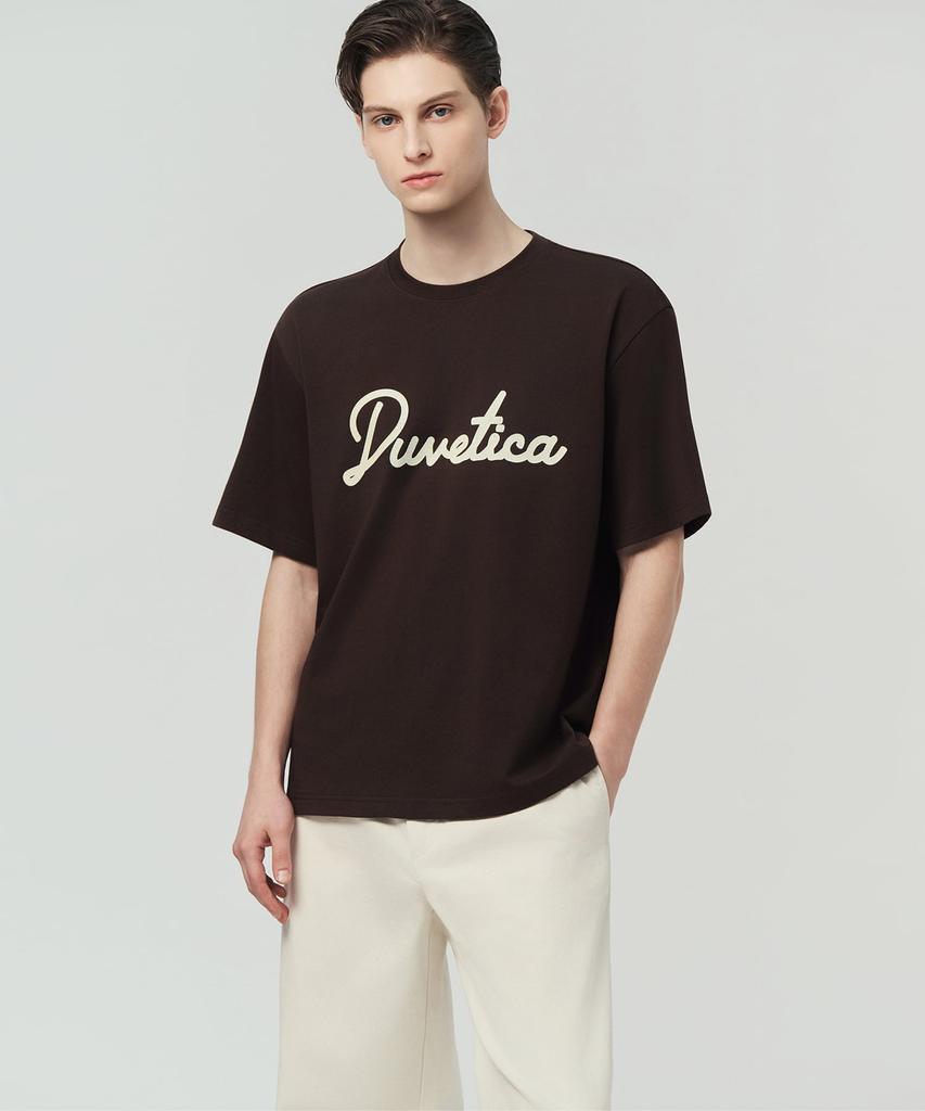 DUVETICA Moiano (Темно коричневый) (Мужская футболка с коротким рукавом)