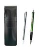 Тонкий пенал из воловьей кожи с металлическим индикатором и шариковая ручка с металлическим держателем, зеленая, черная, и набор, ASB-701S-WZ2067BP-G