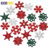 (50 Pieces/pack) 23mm Christmas Snowflake Wood Chips Colorful Diverse New Year's Holiday Party Window Decoration Props Toys DIY