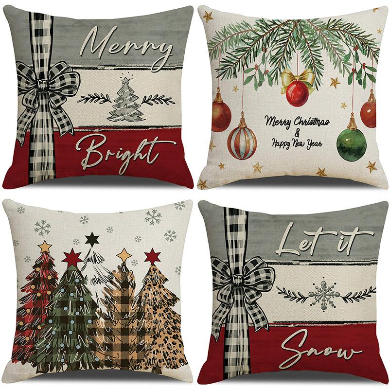 New Christmas Snowman Pillow Case Home Sofa Cushion Case Festive Party Pillow Case