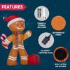 8 FT Xmas Inflatable Gingerbread Man featuring Candy Cane featuring Build-in LEDs designed for Xams Celebration Outdoor Dcor