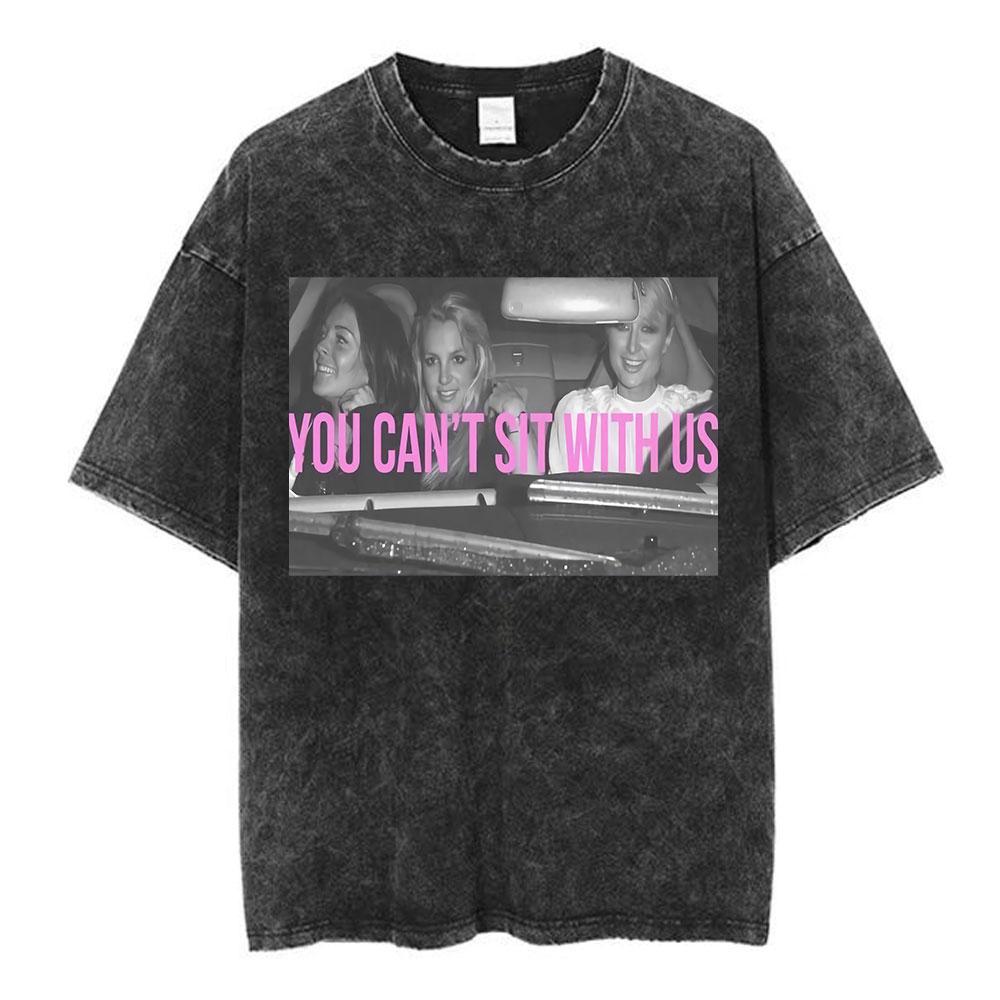 Britney Spears Album Cover Graphic Washed T Shirt Men's Women Fashion Casual Short Sleeve T-shirt Vintage Oversized T-shirts
