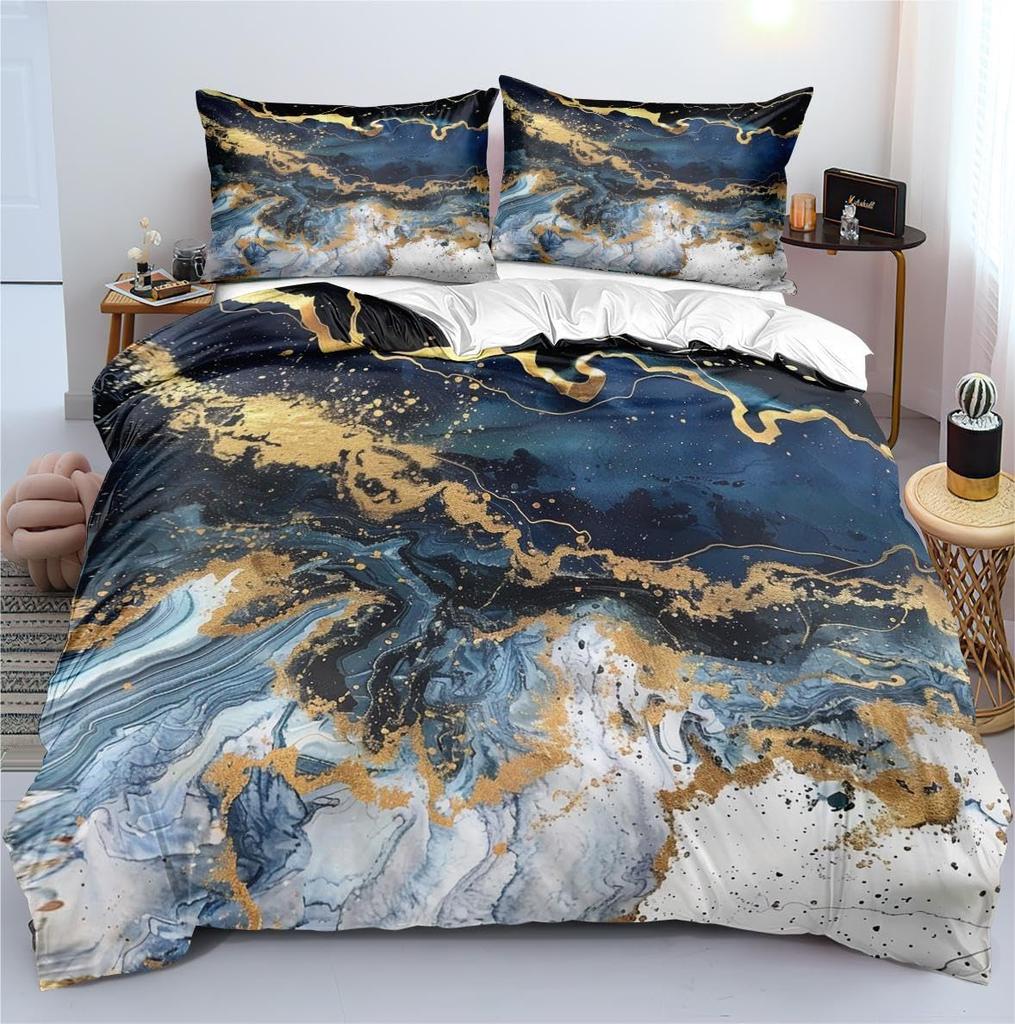 Chic Marble Duvet Cover Sets For Teens Kids Queen Lightweight Quilt Covers Bedroom Decor Abstract Art Bedspread Covers No Quilt