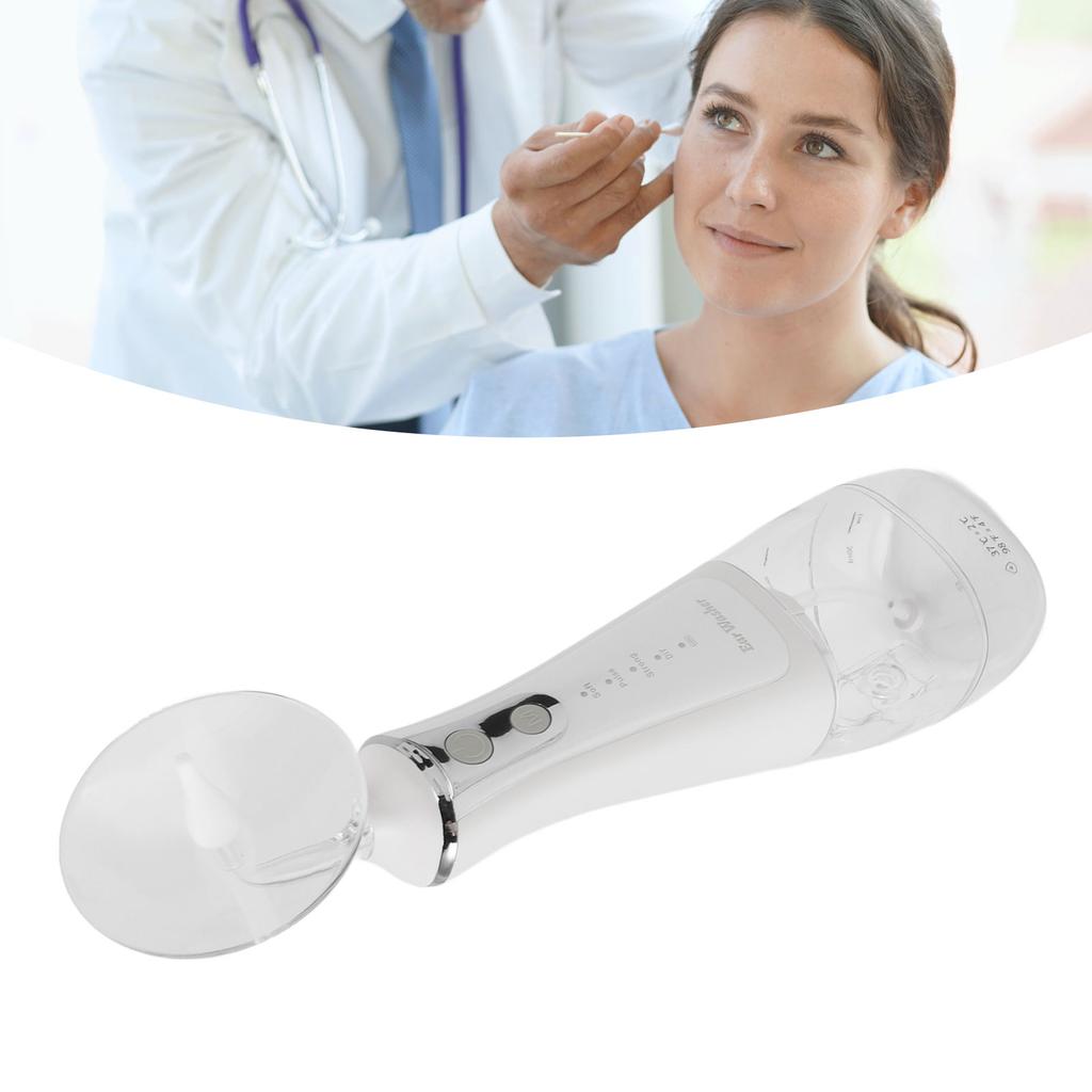 Ear Wax Removal Tool Safe Effective Rechargeable Electric Ear Irrigation Flushing System Cleaner Kit with Cotton Swabs for Home